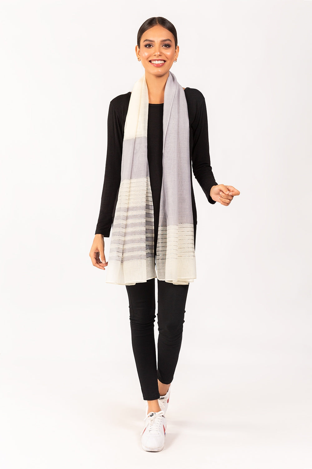 Grey & White Scarf
