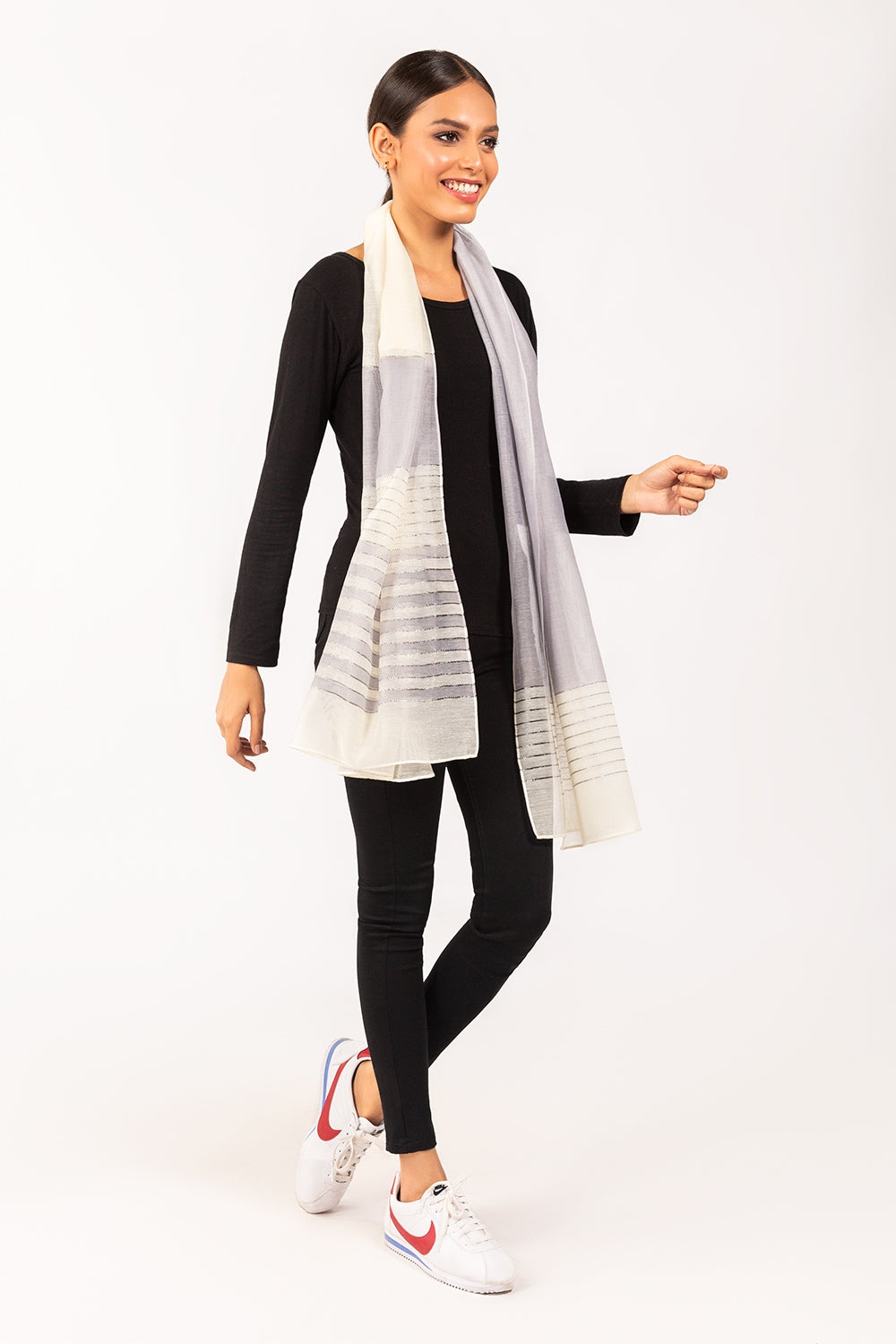 Grey & White Scarf
