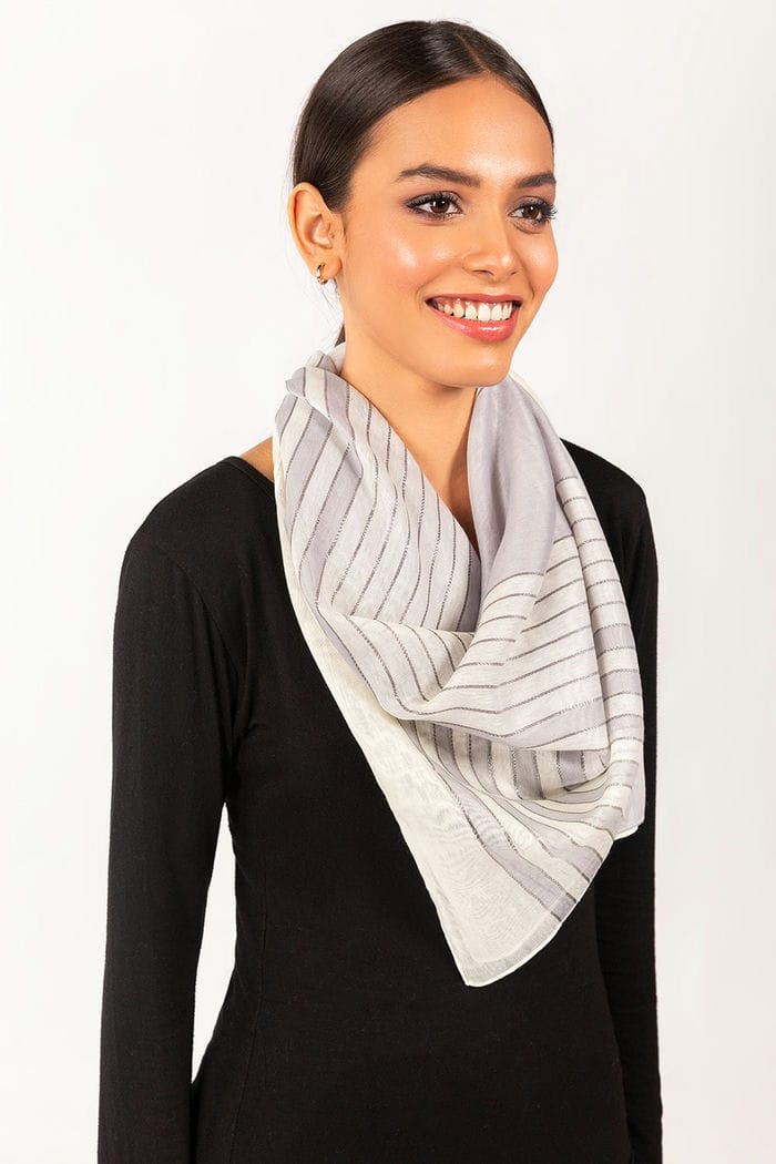 Grey & White Scarf
