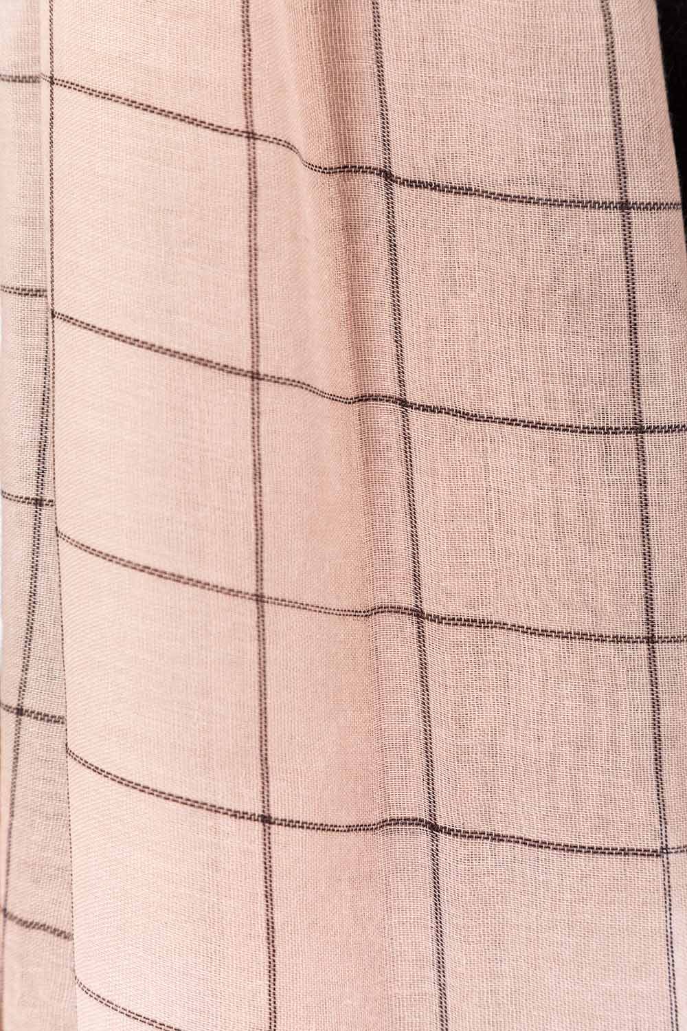 Beige & Black Checkered Scarf