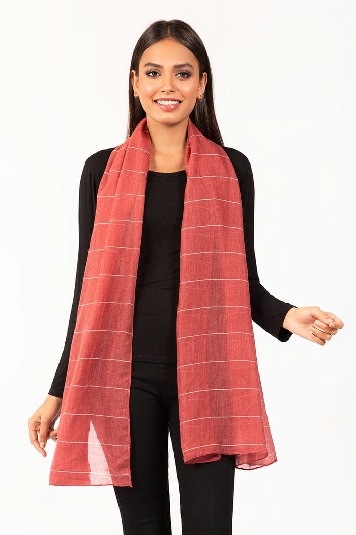 Red Striped Scarf