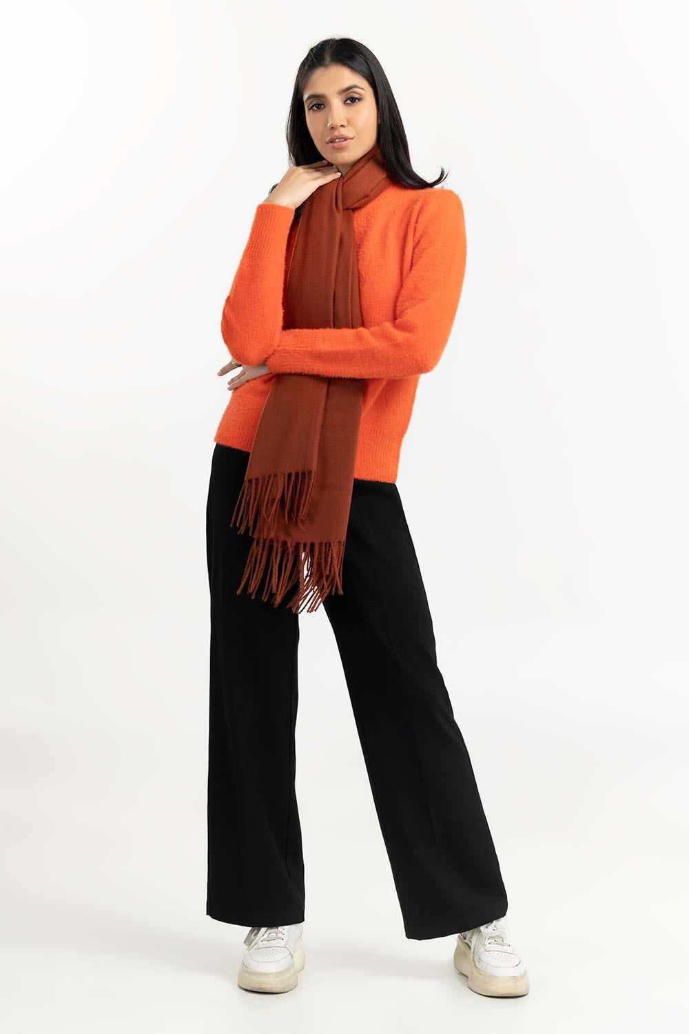 Rust Polyester Scarf SCF-W22-49