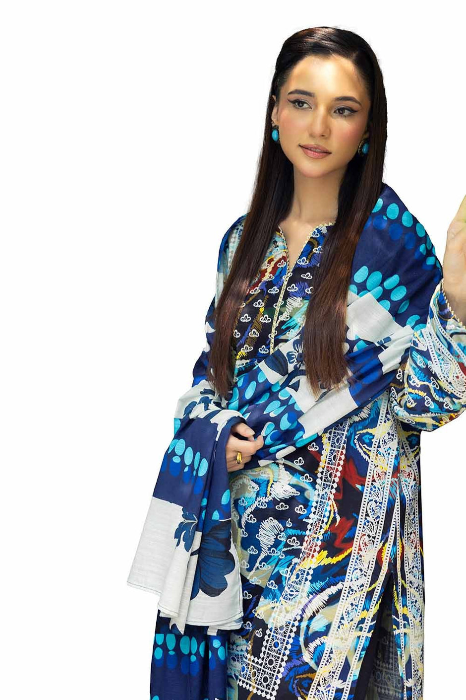 3 Piece Unstitched Printed Khaddar Suit