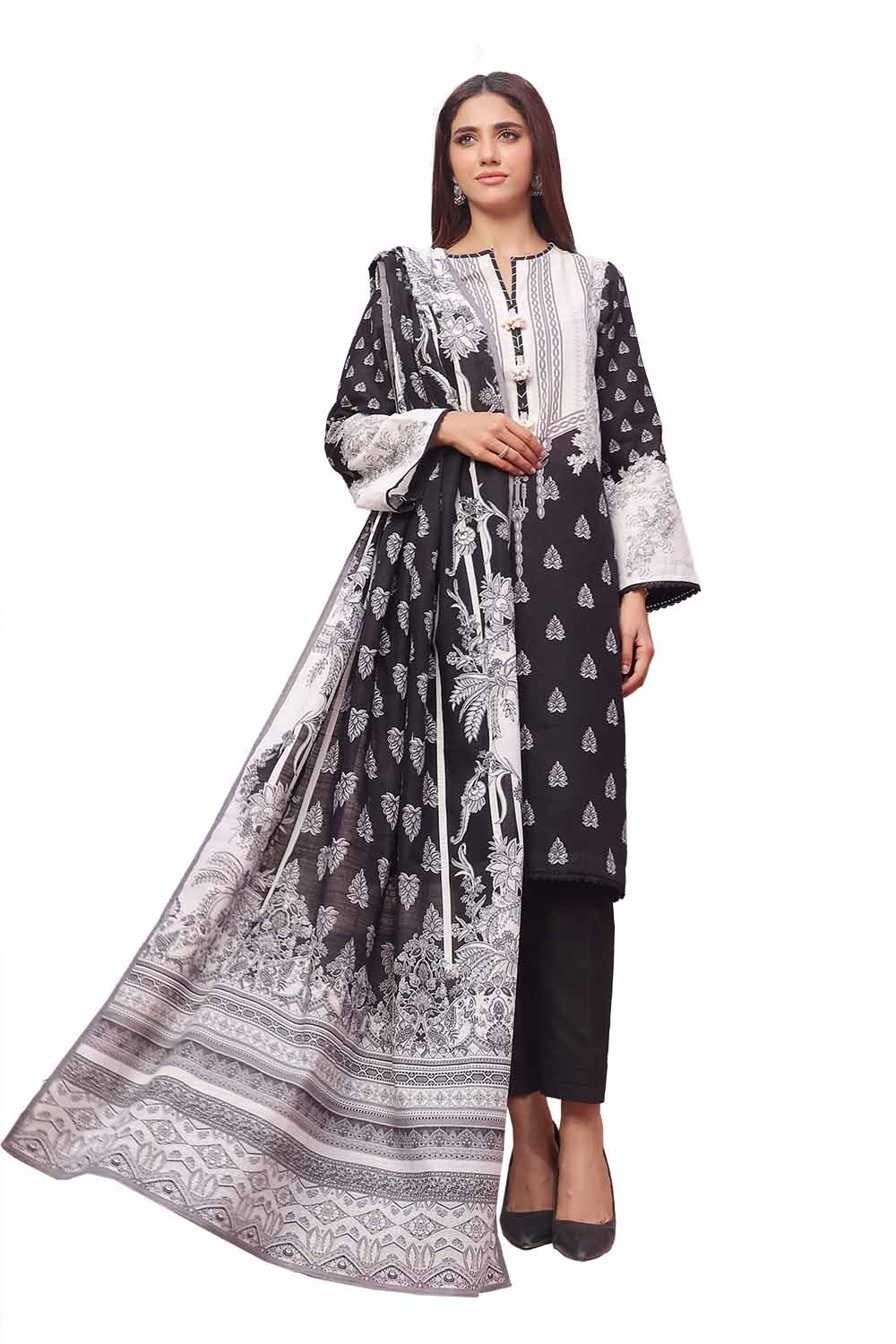 3 Piece Unstitched Printed Khaddar Suit SD-42101