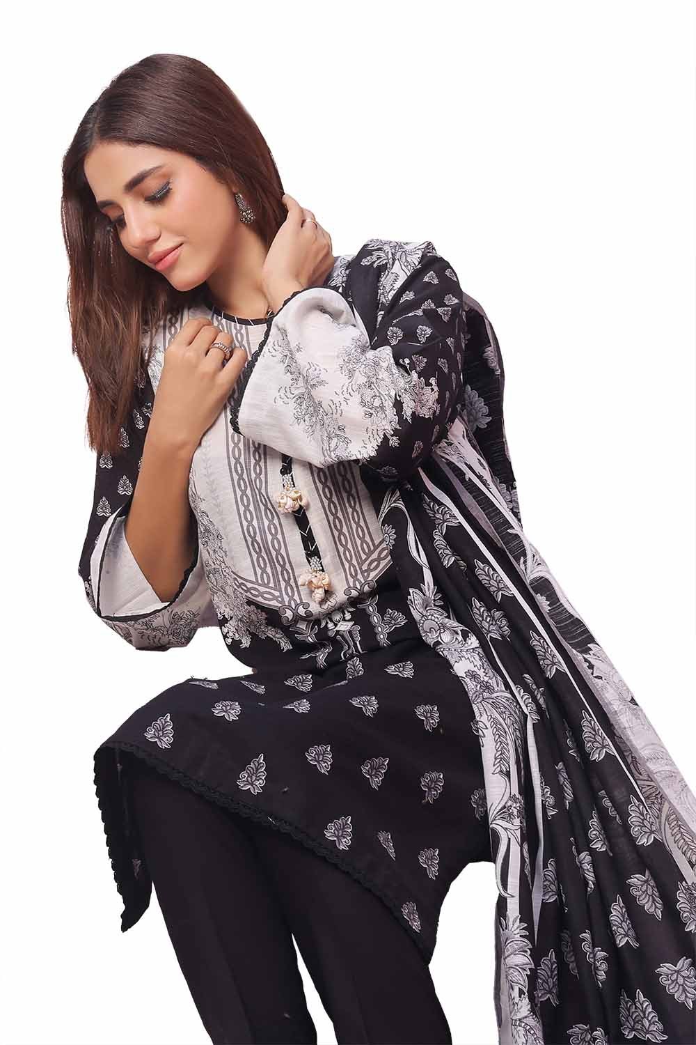 3 Piece Unstitched Printed Khaddar Suit SD-42101