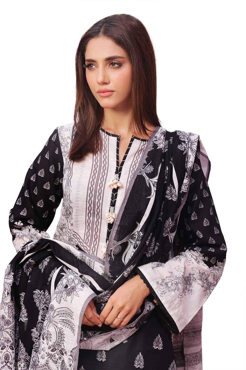 3 Piece Unstitched Printed Khaddar Suit SD-42101