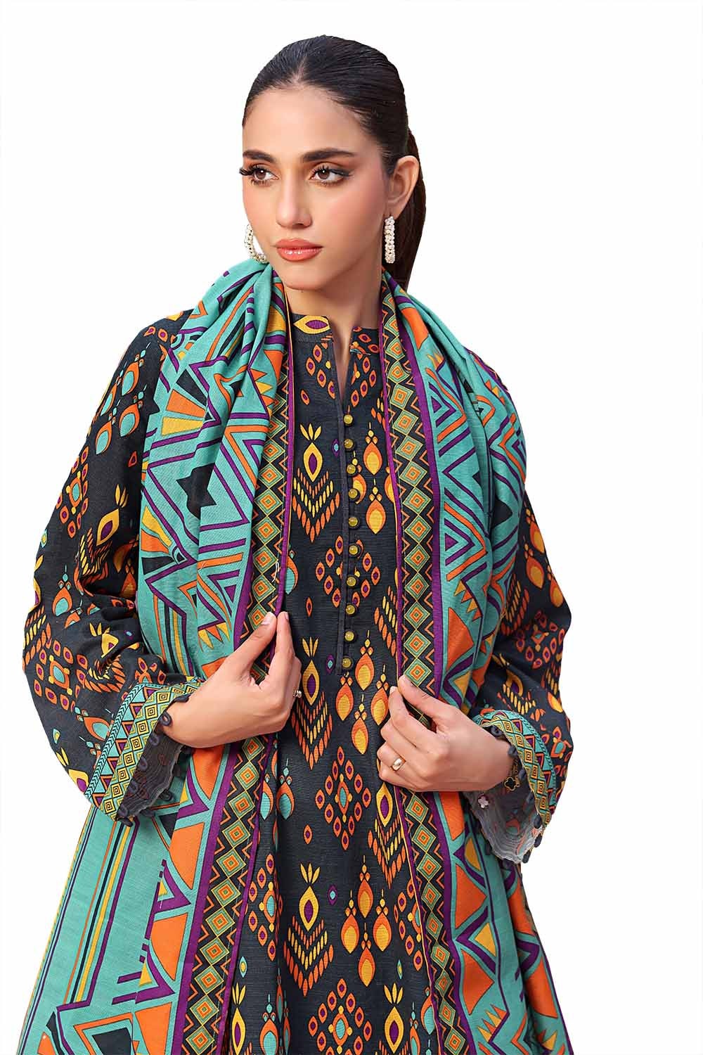 3 Piece Unstitched Printed Khaddar Suit SD-42132