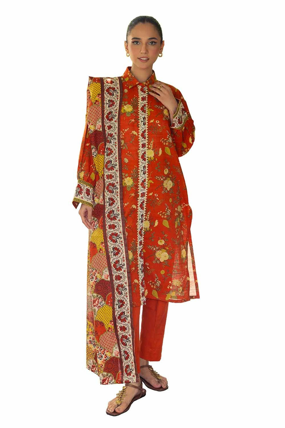 3 Piece Unstitched Printed Khaddar Suit