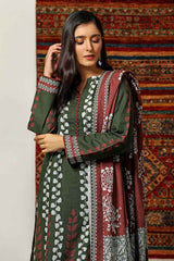 2 Piece Printed Khaddar Shirt With Dupatta WNST-12010 A