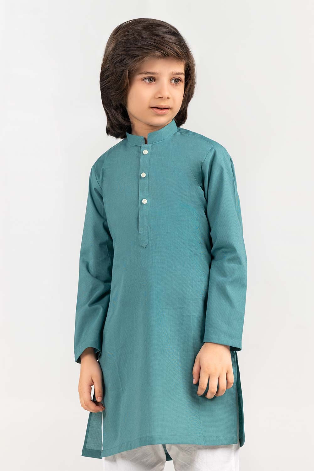 Sea Green Basic Kids Kurta KR-KPLN22-040