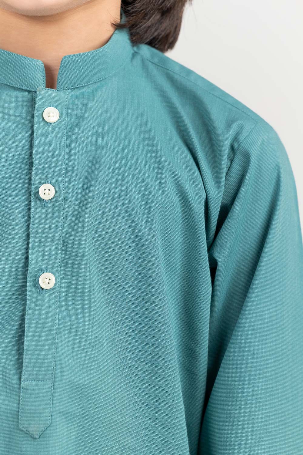 Sea Green Basic Kids Kurta KR-KPLN22-040