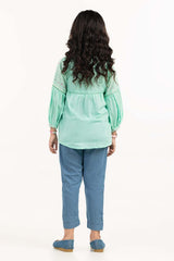Toddler Girl Sea Green Woven Shirt TGWT-2210009 B