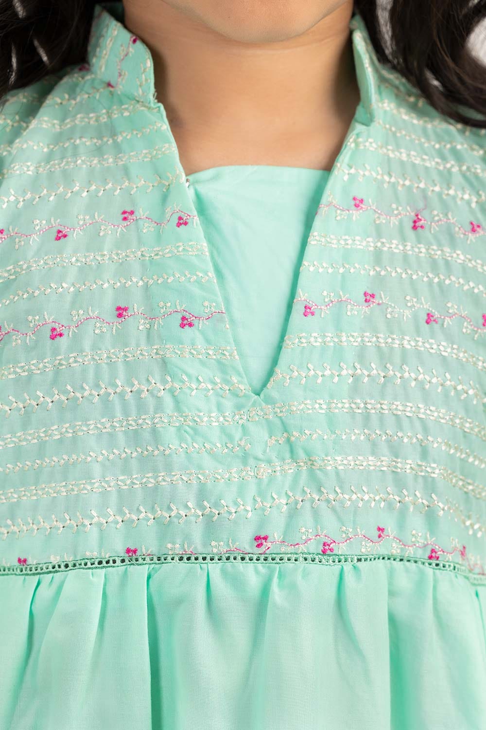 Toddler Girl Sea Green Woven Shirt TGWT-2210009 B