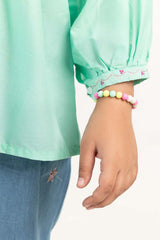 Toddler Girl Sea Green Woven Shirt TGWT-2210009 B