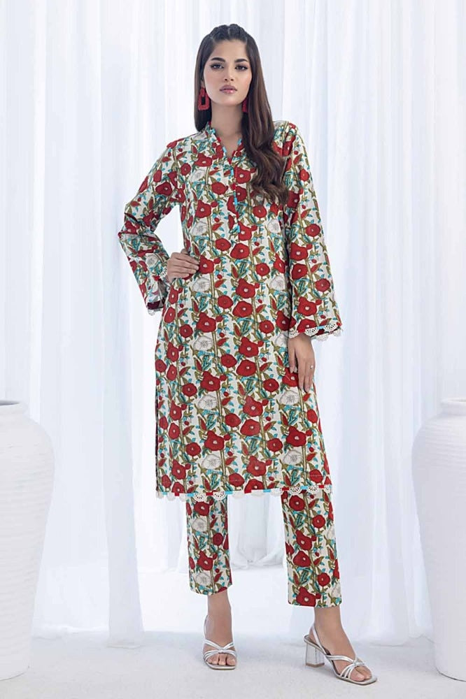 2 Piece Printed Khaddar Unstitched Suit CWT-32009