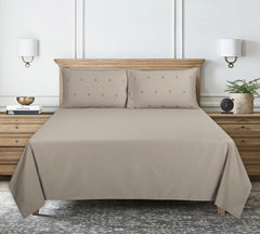 Sepia Tint T-400 Embroidered Bed Sheet Set