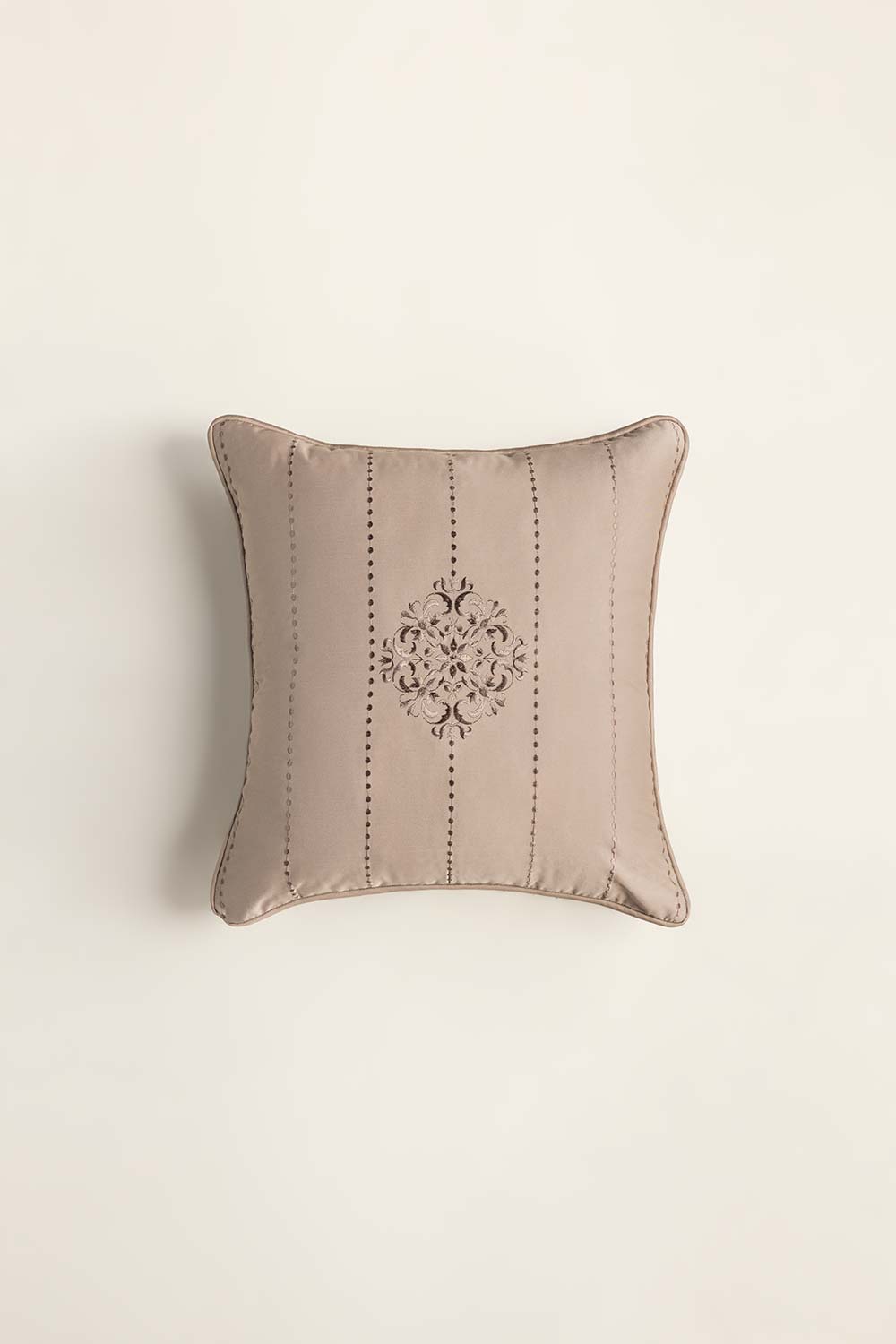 Sepia Tint T-400 Embroidered Square Cushion Cover
