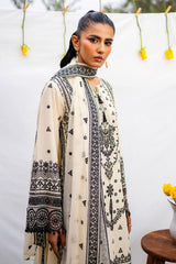 3 Piece Unstitched Embroidered Lawn Suit with Embroidered Chiffon Dupatta PM-52057