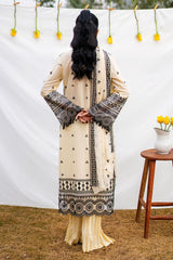 3 Piece Unstitched Embroidered Lawn Suit with Embroidered Chiffon Dupatta PM-52057