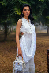 3 Piece Unstitched Embroidered Lawn Suit with Embroidered Chiffon Dupatta PM-52037