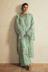 3 Piece Unstitched Embroidered Lawn Suit with Embroidered Chiffon Dupatta PM-52022