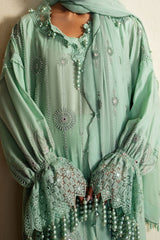 3 Piece Unstitched Embroidered Lawn Suit with Embroidered Chiffon Dupatta PM-52022