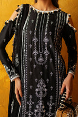 3 Piece Unstitched Embroidered Lawn Suit with Embroidered Chiffon Dupatta PM-52023