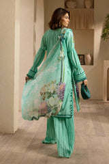 3 Piece Unstitched Embroidered Lawn Suit with Embroidered Printed Chiffon Dupatta BM-52015
