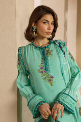 3 Piece Unstitched Embroidered Lawn Suit with Embroidered Printed Chiffon Dupatta BM-52015