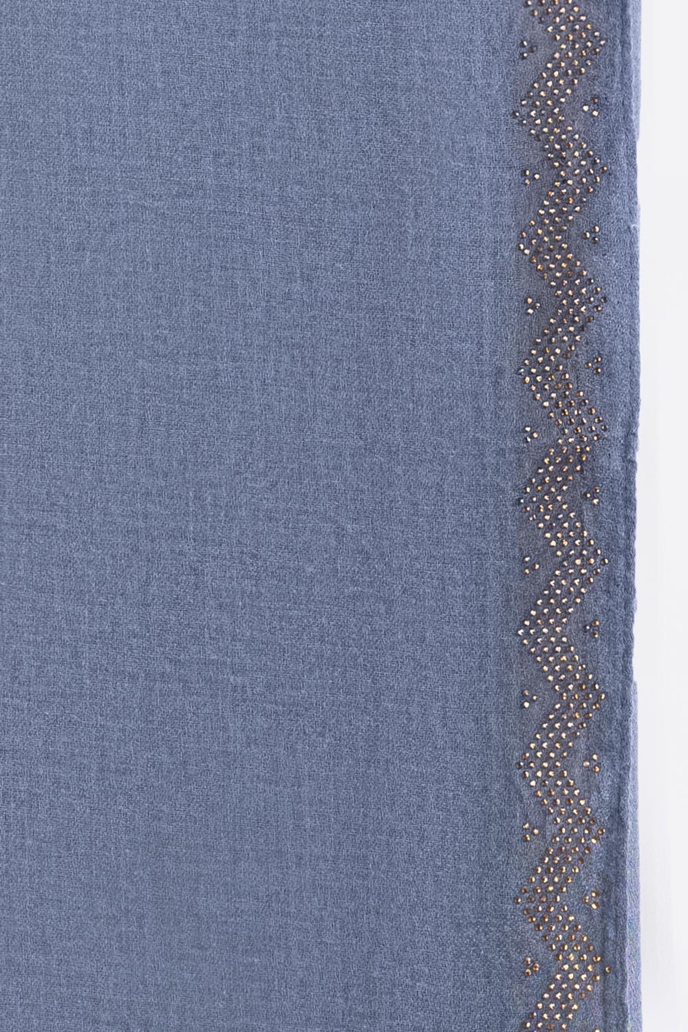 Blue Blended Stones Work Border Scarf SH-24-016
