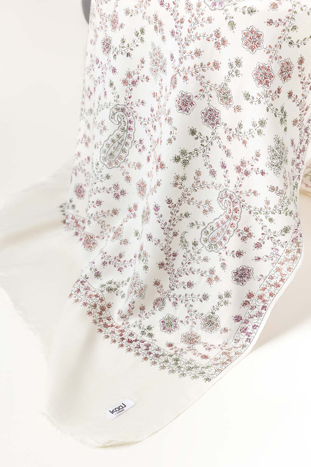 White Blended Handwork Shawl