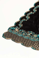 Black Velvet Embroidered Shawl SH-24-079