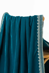 Sea Green Velvet Embroidered Shawl SH-24-080