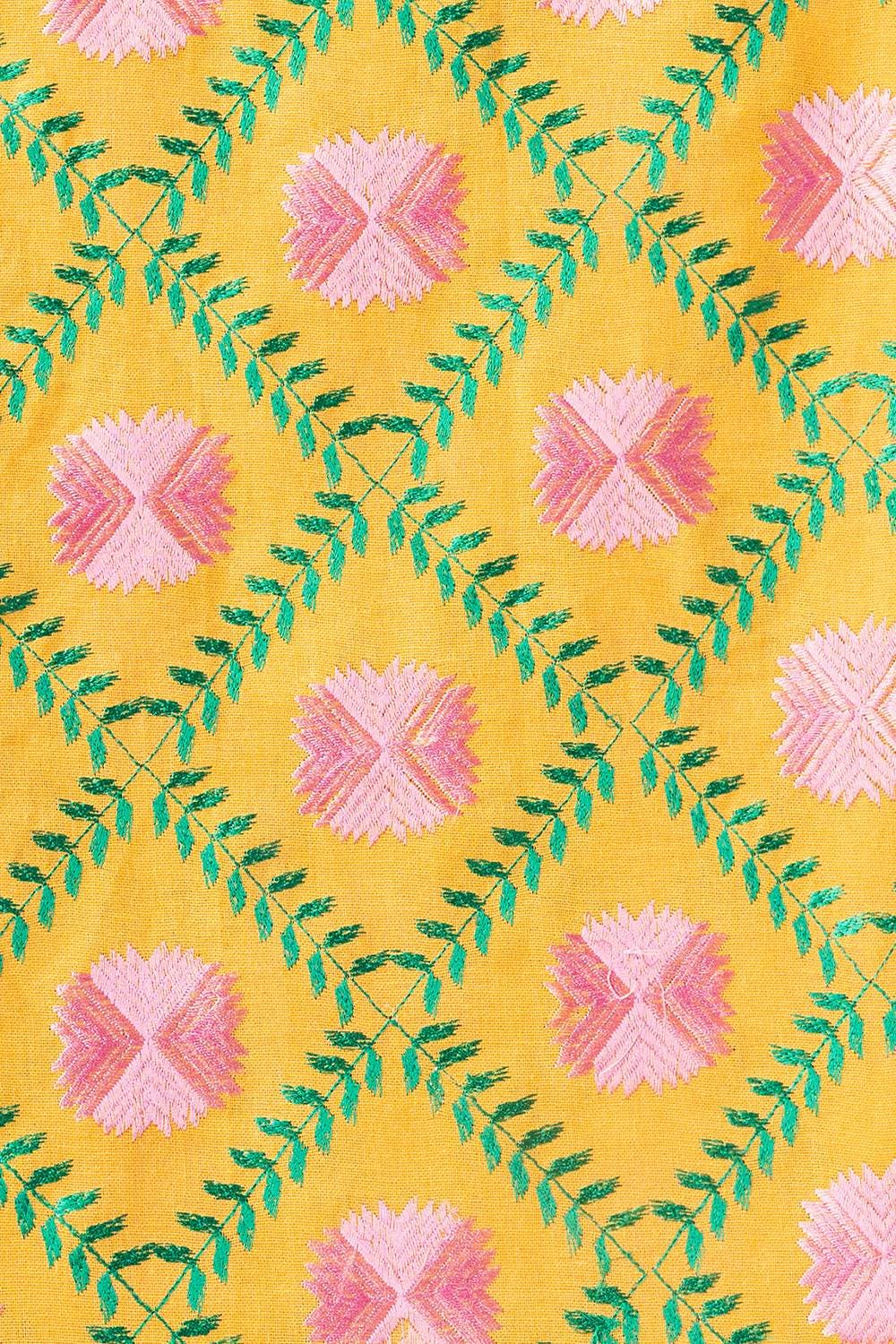 Yellow Blended Embroidered Shawl SH-24-108