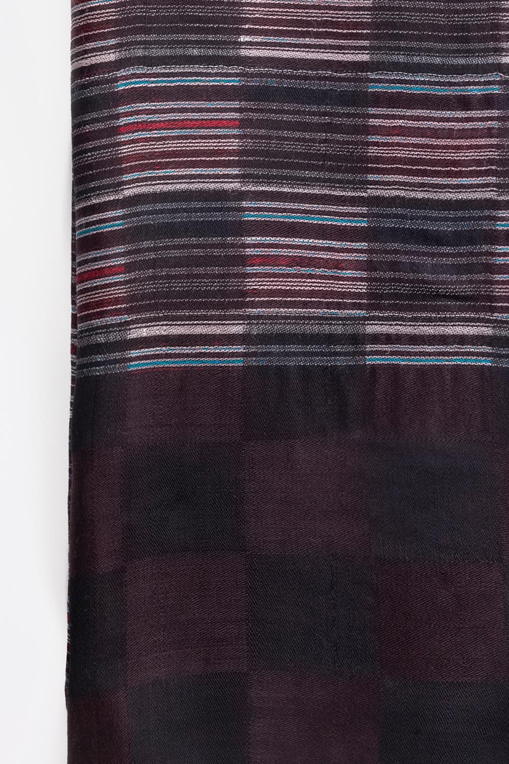 Black Blended Box Check Shawl SH-24-110