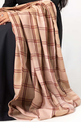 Beige Blended Checkered Shawl SH-24-116
