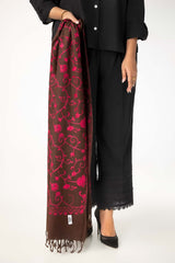 Dark Brown Blended Embroidered Scarf SH-24-130