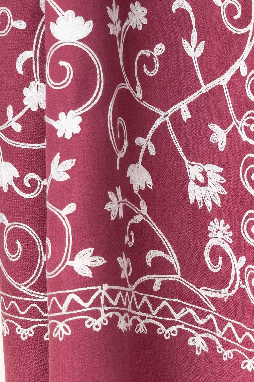 Plum Blended Embroidered Scarf SH-24-131