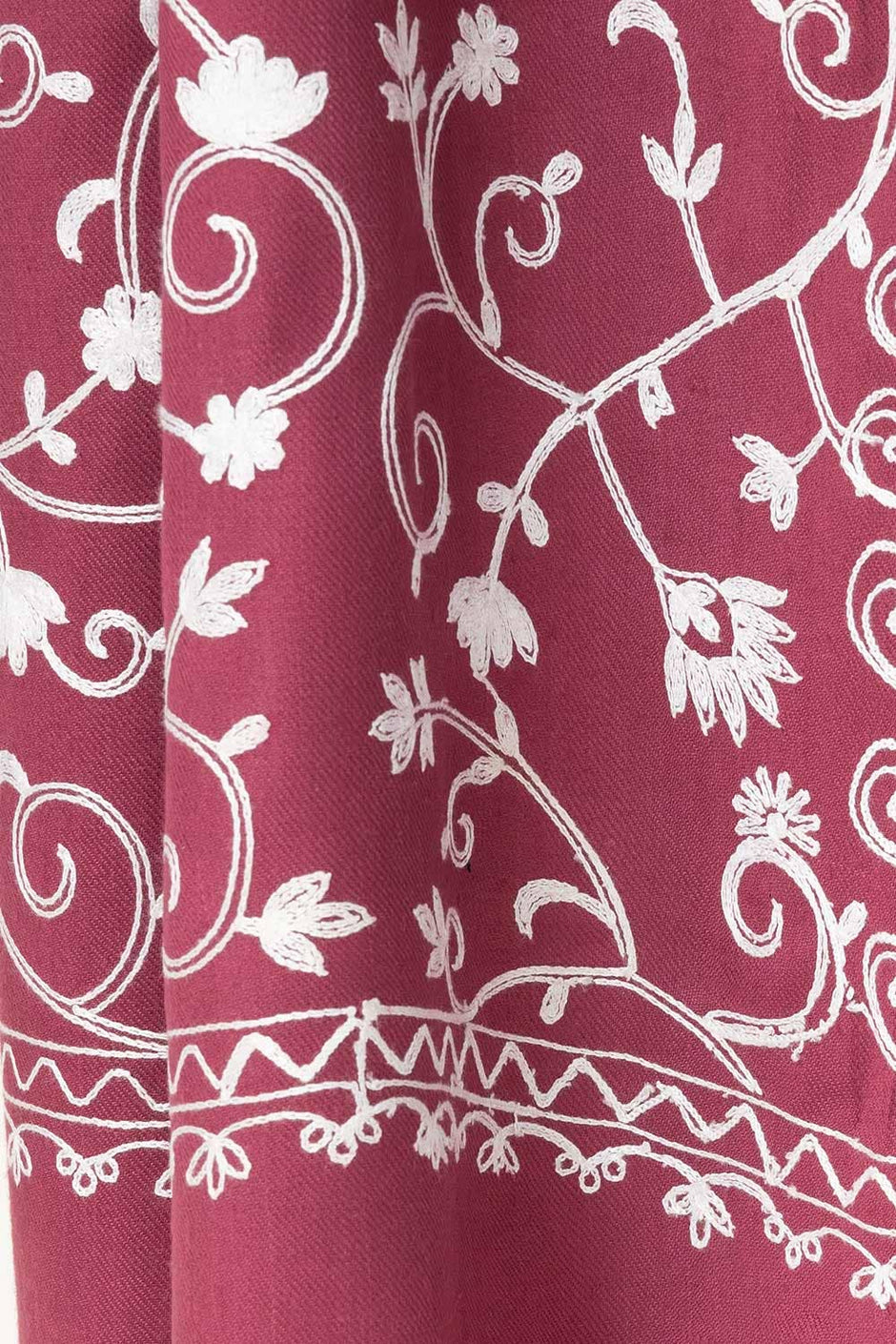 Plum Blended Embroidered Scarf