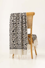 White Blended Embroidered Scarves SH-24-150