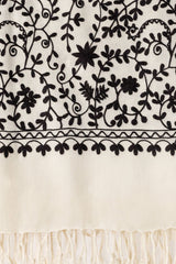 White Blended Embroidered Scarves SH-24-150