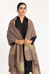 Brown Shawl With Zari Border SHAWL-22-58 B