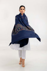Blue Shawl With Hand Work SHAWL-22-61 B