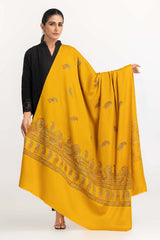 Yellow Shawl With Hand Work SHAWL-22-61 A