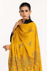 Yellow Shawl With Hand Work SHAWL-22-61 A
