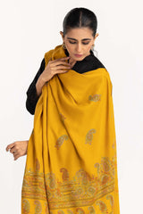 Yellow Shawl With Hand Work SHAWL-22-61 A