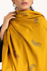 Yellow Shawl With Hand Work SHAWL-22-61 A