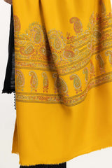 Yellow Shawl With Hand Work SHAWL-22-61 A