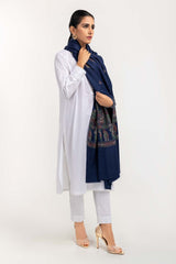Blue Shawl With Hand Work SHAWL-22-61 B