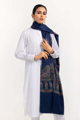 Blue Shawl With Hand Work SHAWL-22-61 B